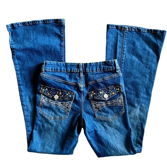 BDG Low Rise Flare Jeans-Sequins and Embroidery Back Pockets Size 26 - Picture 2 of 11